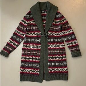 RRL women’s fair isle long cardigan sweater pockets 4 M L alpaca Ralph Lauren